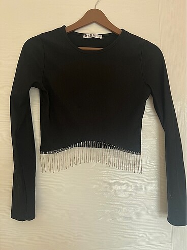 Diğer Crop Taşlı Bluz