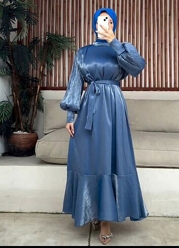 kadin indigo elbise