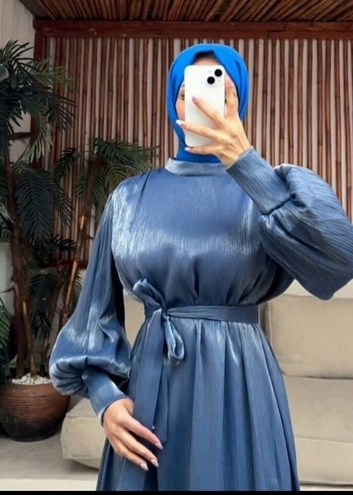 kadin indigo elbise - Görsel 3