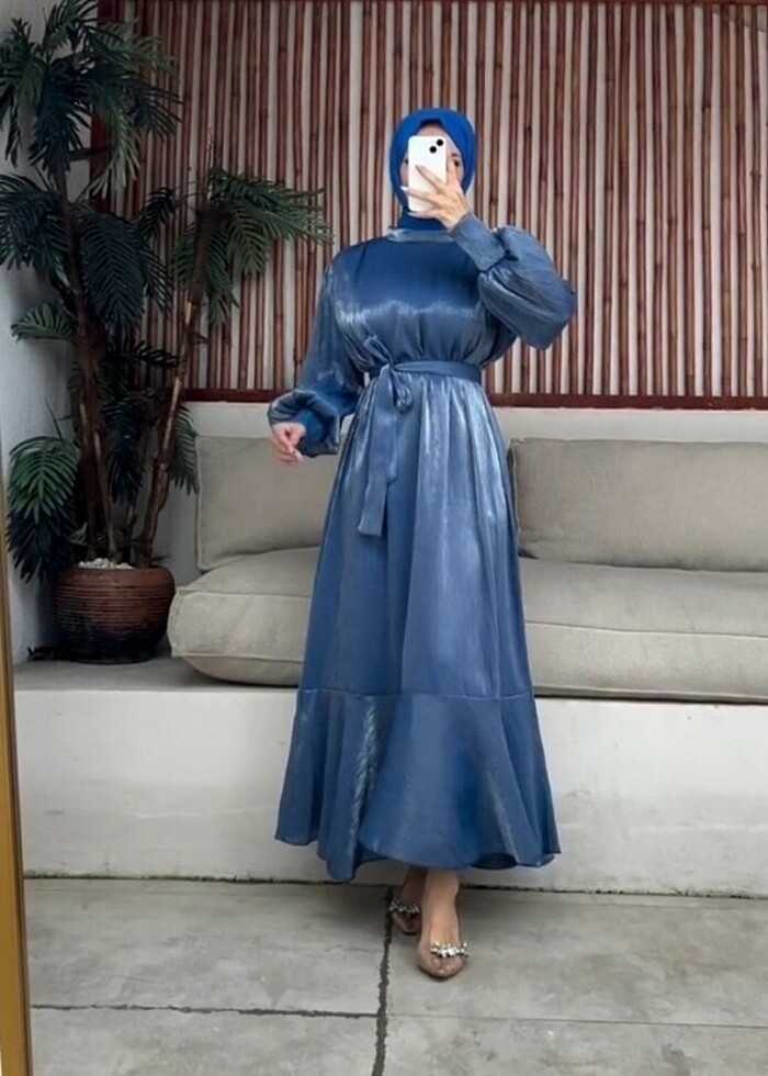 kadin Indigo elbise  - Görsel 3