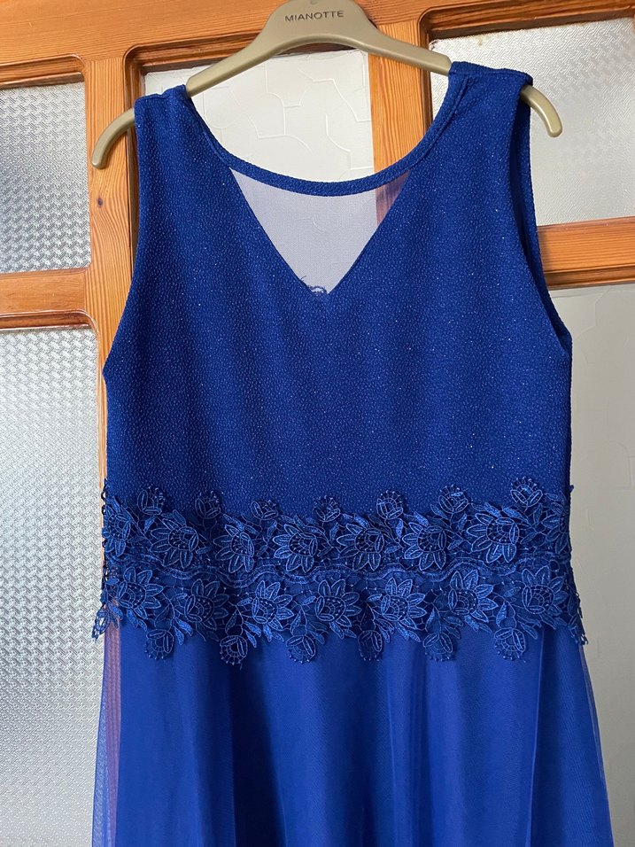 Lacivert uzun abiye elbise - Görsel 2