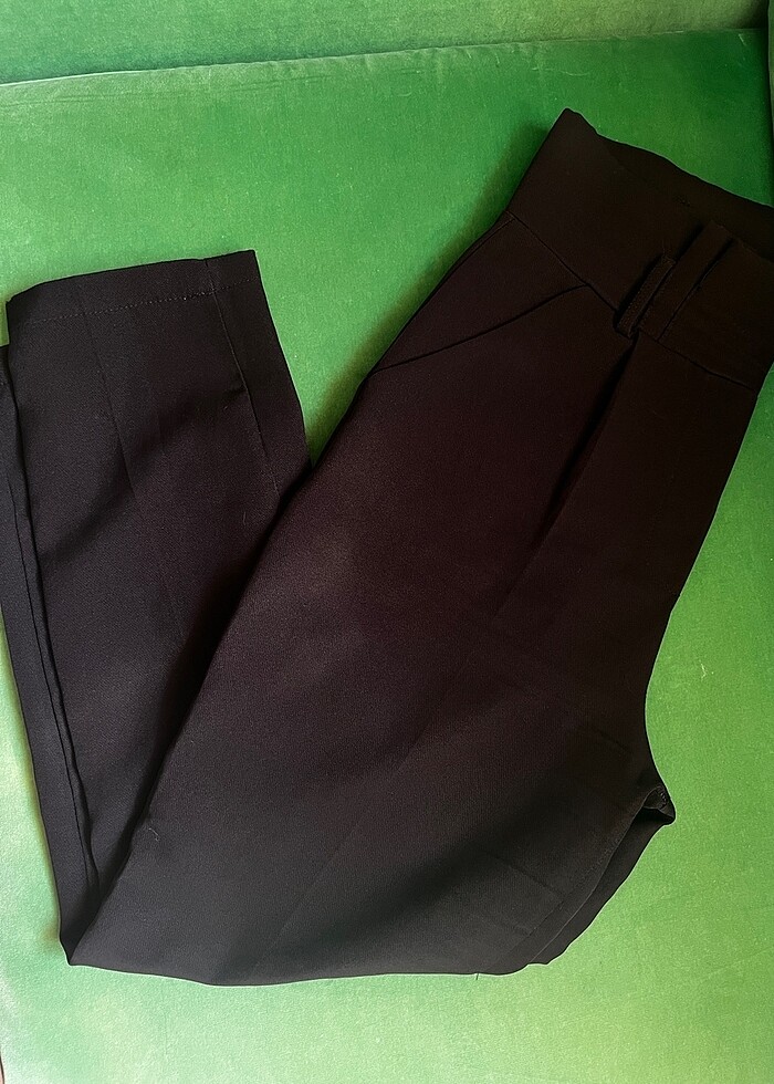 Siyah kumaş pantolon yüksek bel - Görsel 2