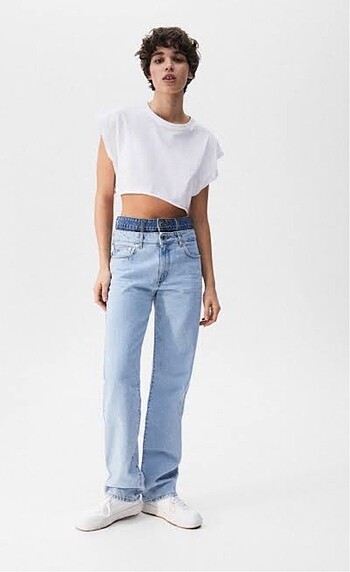 Pull and bear çift belli jean