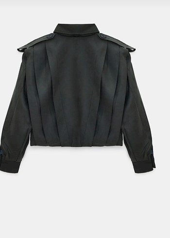 Düğmeli Siyah Süet Mini Ceket - Görsel 3