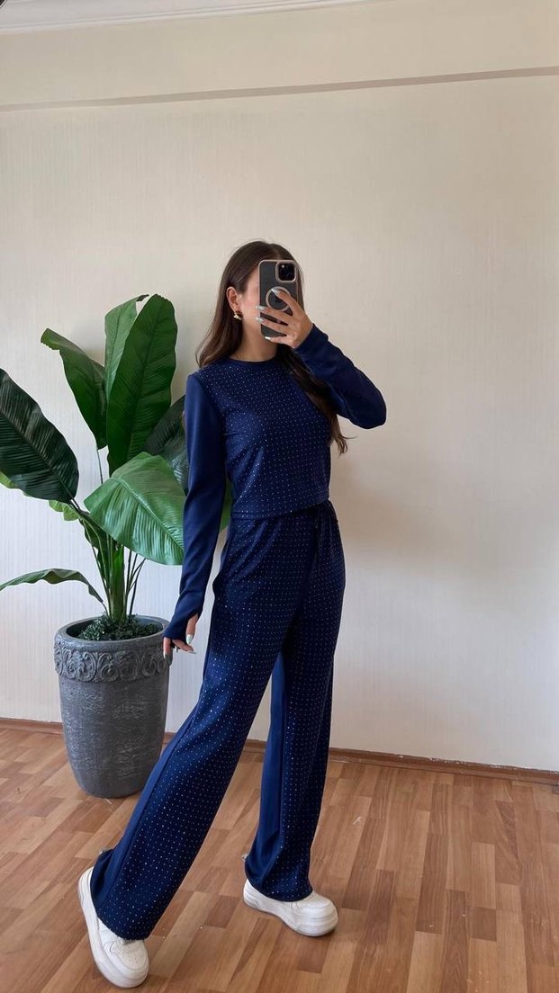 Lacivert taşlı oyşho takım - Görsel 2