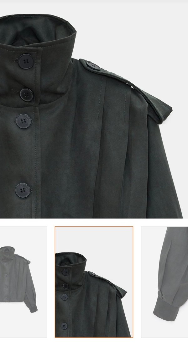 Siyah Düğmeli Kısa bomber ceket S M L bedeni vardır - Görsel 4