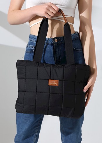 Kapitone fermuarlı omuz çantası - Görsel 5