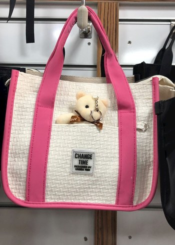 Pembe Desenli Kadın El Çantası