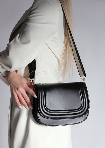 Kemer Detaylı Siyah Kadın Çanta - Görsel 6