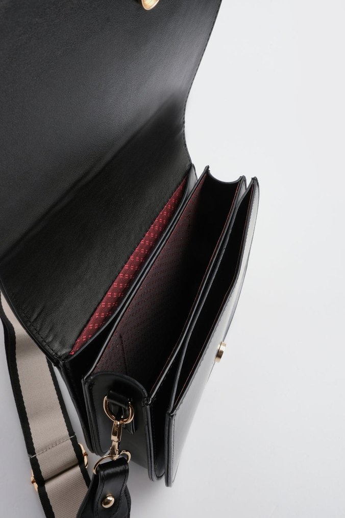 Kemer Detaylı Siyah Kadın Çanta - Görsel 5