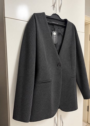 Zara Sikligin Simgesi Antrasit Tek Dugmeli Blazer Kabn