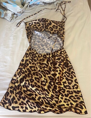 Diğer Leopar mini elbise