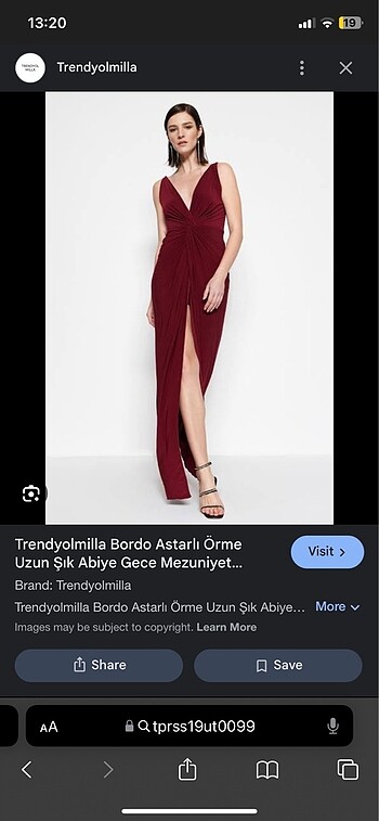 trendyol bordo elbise
