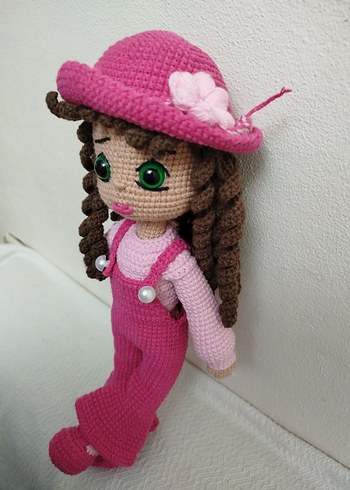 Pembe Örgü Bebek Oyuncak - Görsel 7