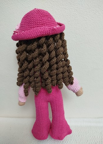 Pembe Örgü Bebek Oyuncak - Görsel 4