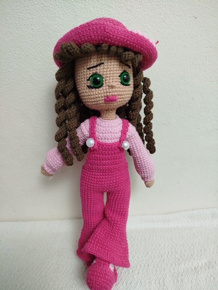 Pembe Örgü Bebek Oyuncak - Görsel 3