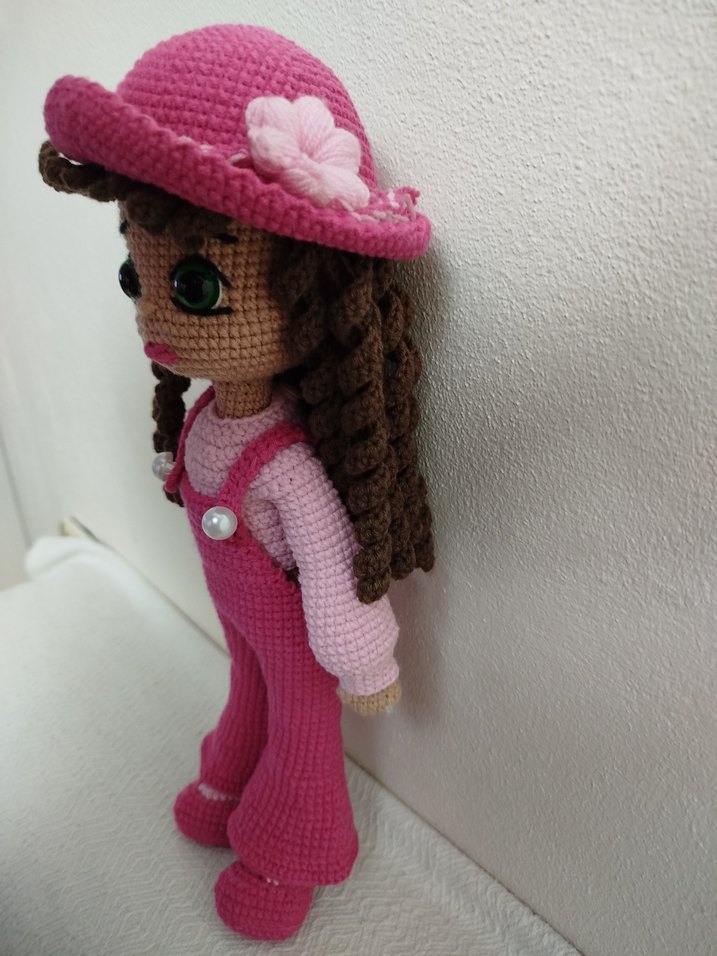 Pembe Örgü Bebek Oyuncak - Görsel 5