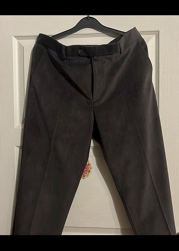 Koyu gri fitilli kadife Erkek Pantolon - Görsel 3