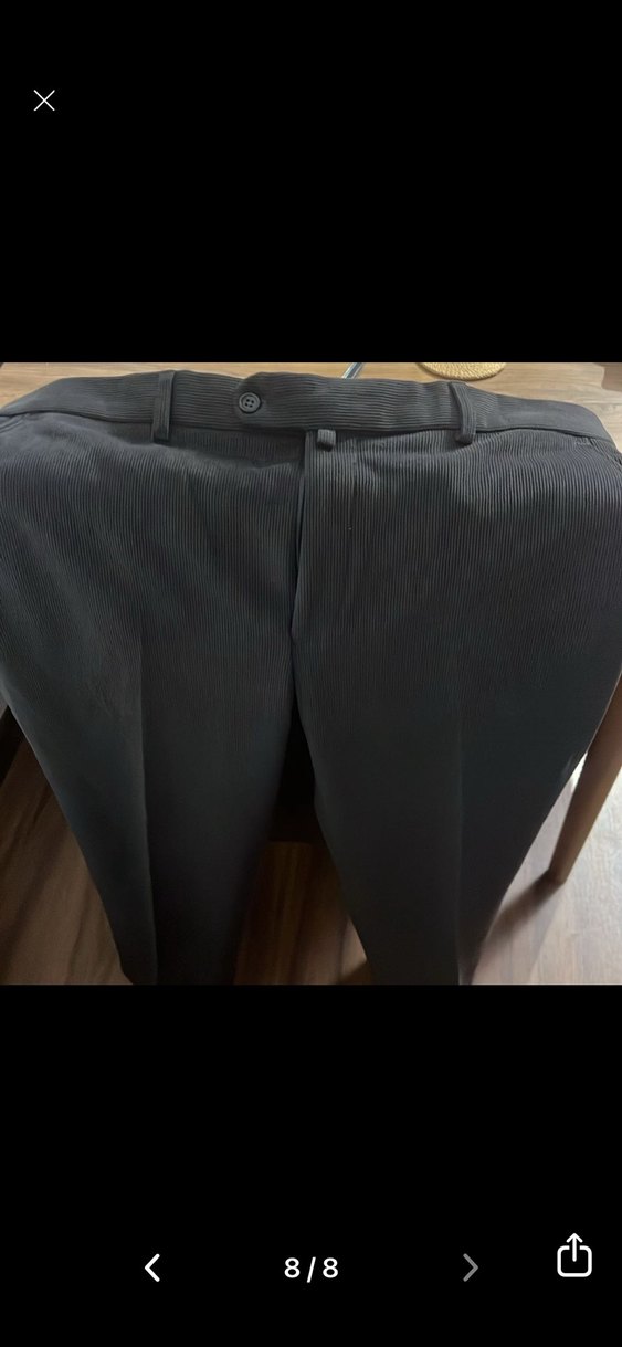 Koyu gri fitilli kadife Erkek Pantolon - Görsel 4