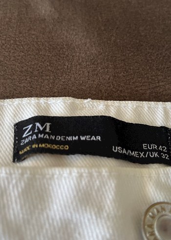 42 Beden Zara Beyaz Pamuklu Erkek Midi Şort