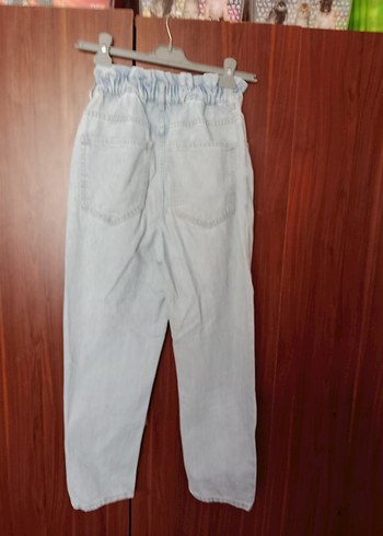LC Waikiki Kadın Belden Kemerli Açık Mavi Denim Pantolon