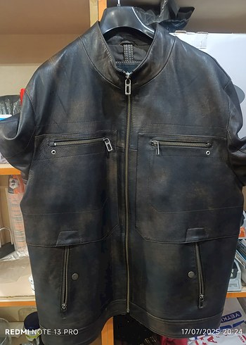 xxl Beden kahverengi Renk DERİMOD DERİ CEKET