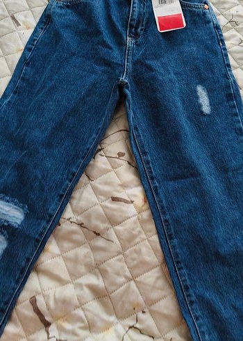 LC Waikiki Kadın Mavi Bol Kesim Midi Denim Jean