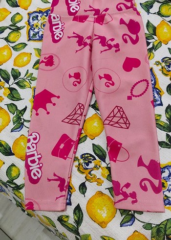 Barbie Baskılı Renkli Kız Tayt - Görsel 3