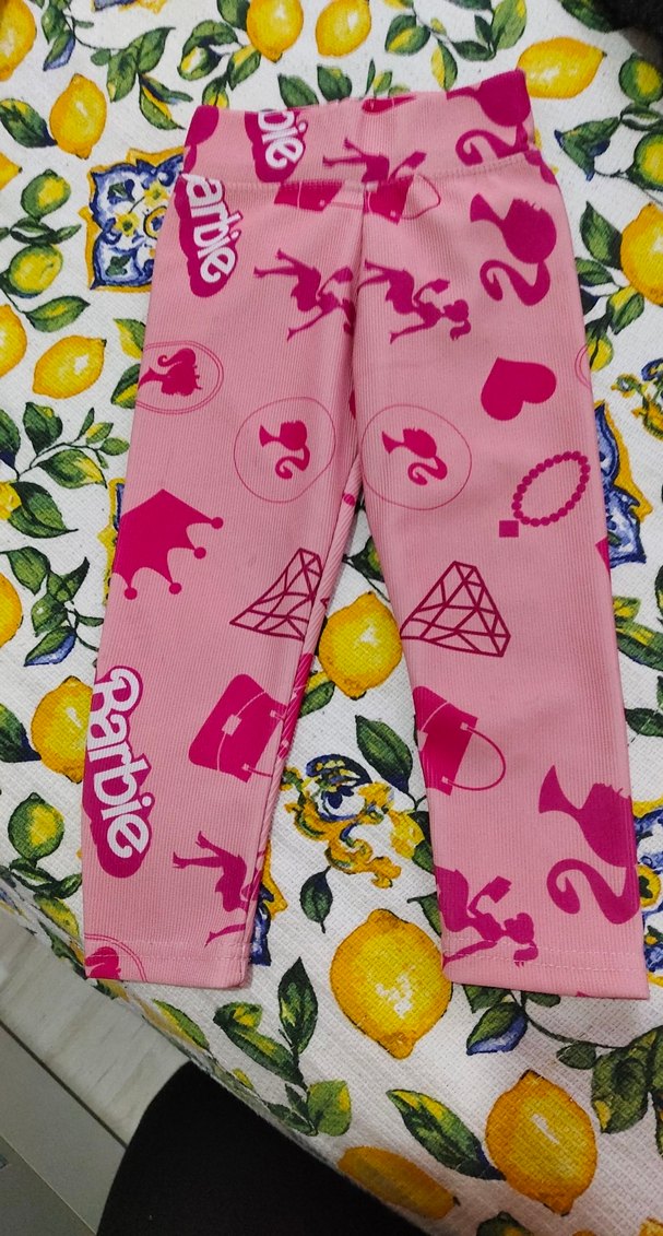 Barbie Baskılı Renkli Kız Tayt - Görsel 4