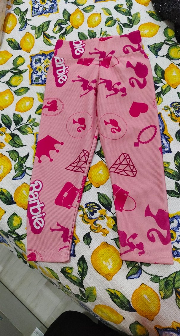 Barbie Baskılı Renkli Kız Tayt - Görsel 2