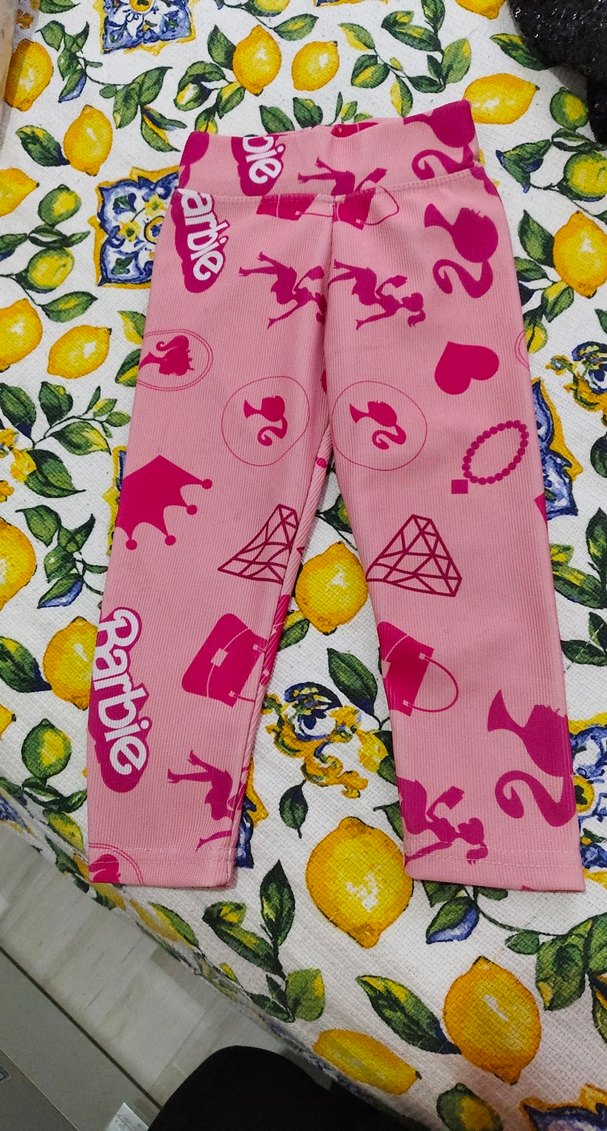 Barbie Baskılı Renkli Kız Tayt - Görsel 3