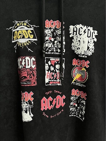 l Beden Acdc baskılı sweat