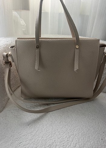 Bej Deri Kadın Çanta - Görsel 2