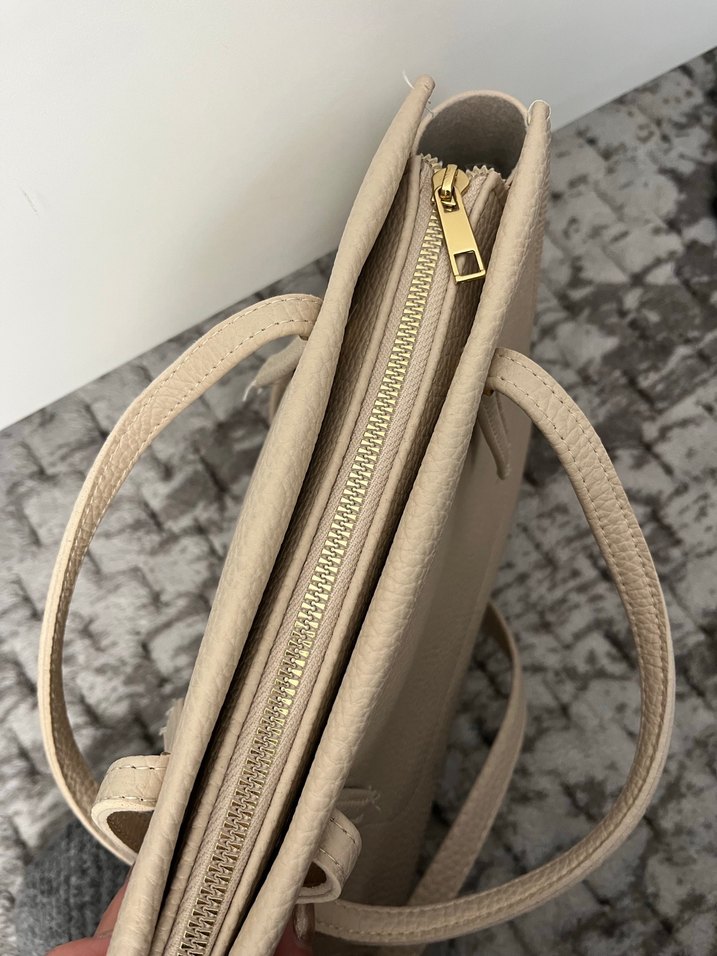 Bej Deri Kadın Çanta - Görsel 3