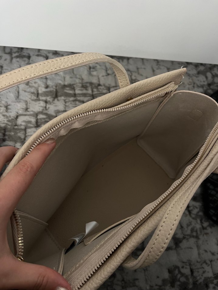 Bej Deri Kadın Çanta - Görsel 4