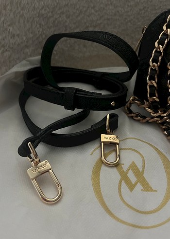 Zincir ve deri askılı toz torbalı Vakko mini - Görsel 3