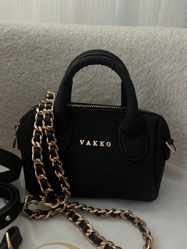 Zincir ve deri askılı toz torbalı Vakko mini - Görsel 2