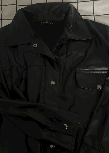 Siyah Deri Kadın Ceket - Görsel 3