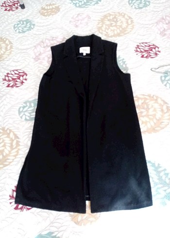 Siyah Kolsuz Blazer Ceket Yelek Koton markalı