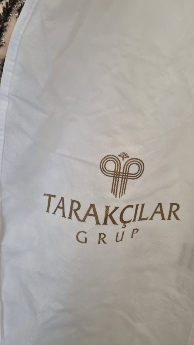 Bej İşlemeli Boncuk Detaylı Uzun Abiye Elbise - Görsel 5