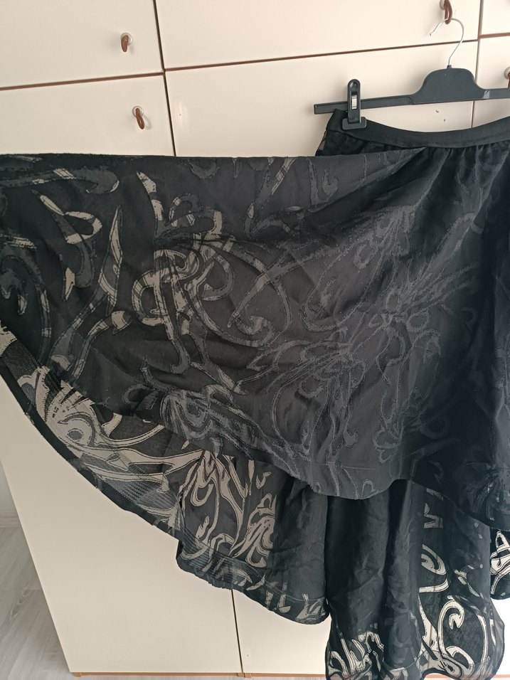 Siyah Drapeli Uzun Gotik Etek - Görsel 2