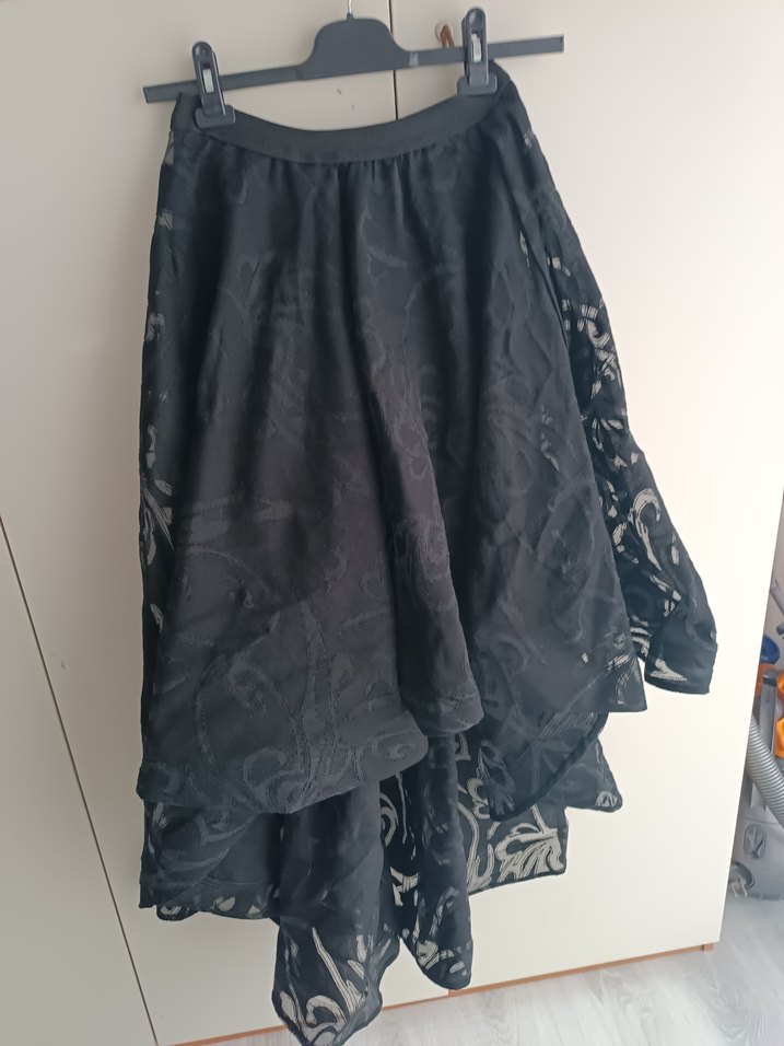 Siyah Drapeli Uzun Gotik Etek - Görsel 3