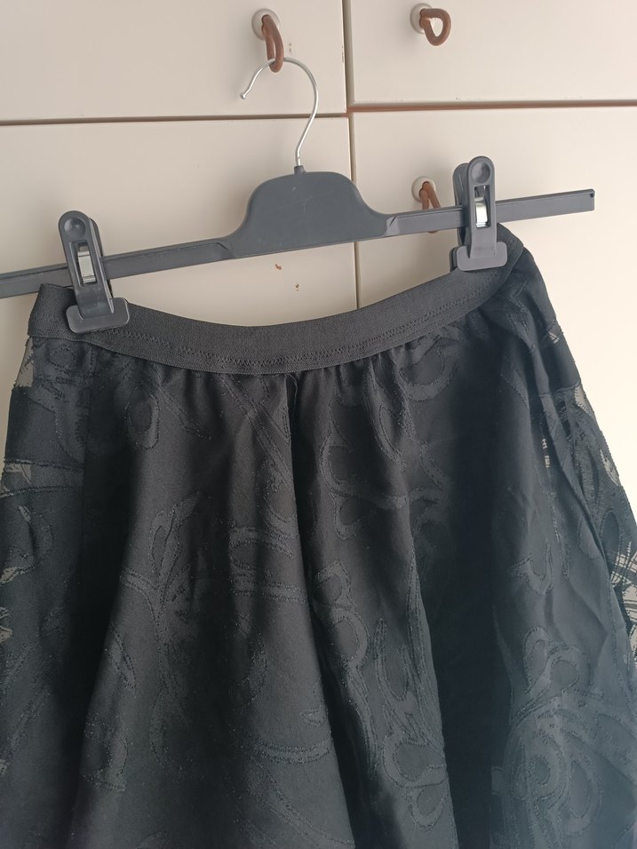 Siyah Drapeli Uzun Gotik Etek - Görsel 5