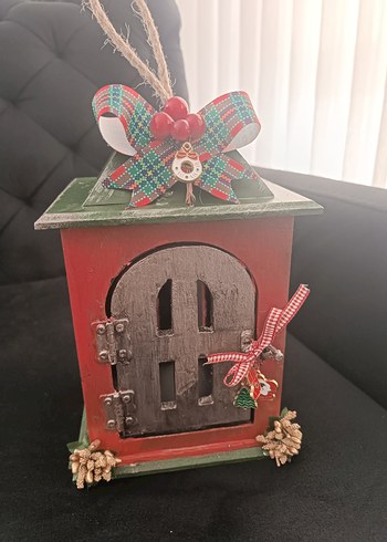 Renkli Kırmızı Ahşap Mumluk - Görsel 2