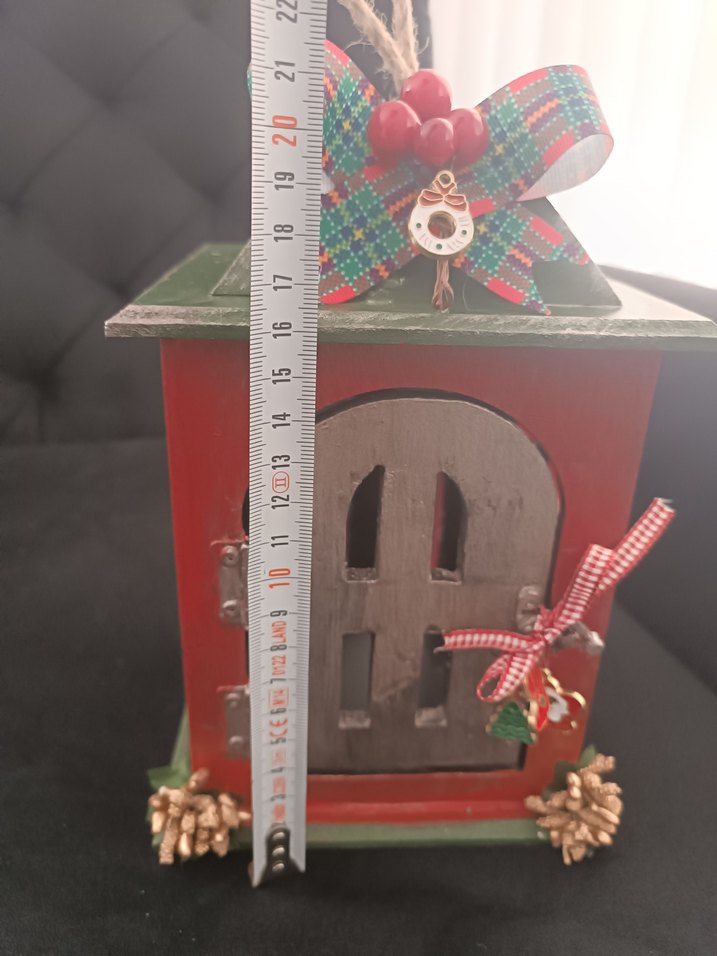 Renkli Kırmızı Ahşap Mumluk - Görsel 4