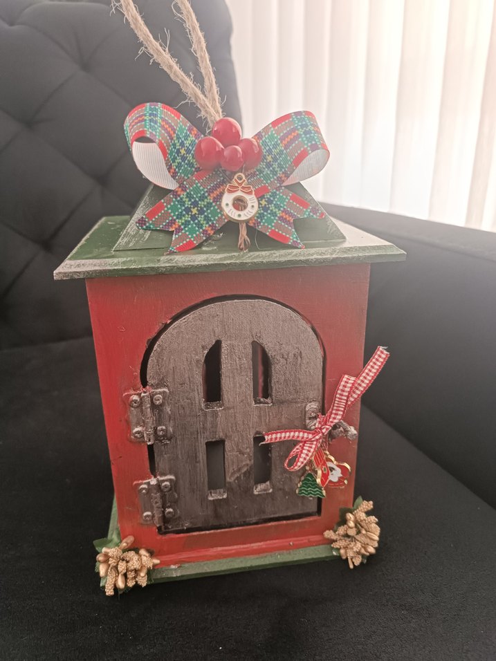 Renkli Kırmızı Ahşap Mumluk - Görsel 2