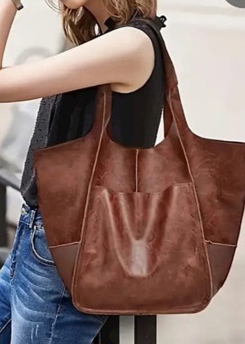 Kadın Yeşil yumuşak deri Çanta - Görsel 2