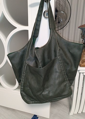 Kadın Yeşil yumuşak deri Çanta - Görsel 6