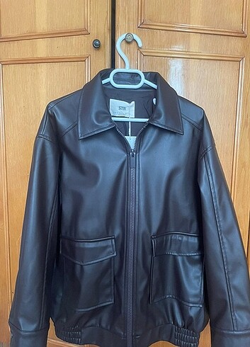 Stradivarius oversize deri ceket