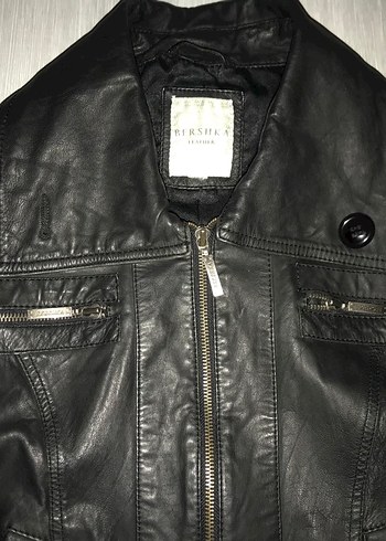 Bershka siyah deri ceket - Görsel 7